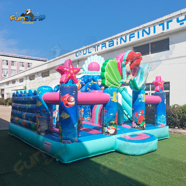 Inflatable Mermaid Bouncer FUNJUMP | Large Land Theme Equipment | Commercial Operation B2B | IN1-021