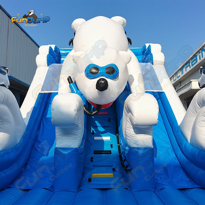 Inflatable Polar Bear Slide FUNJUMP | Large Land Theme Equipment | Commercial Operation B2B | IN3-071