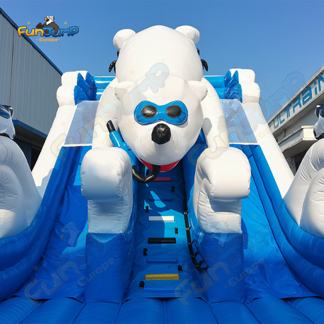Inflatable Polar Bear Slide FUNJUMP | Large Land Theme Equipment | Commercial Operation B2B | IN3-071