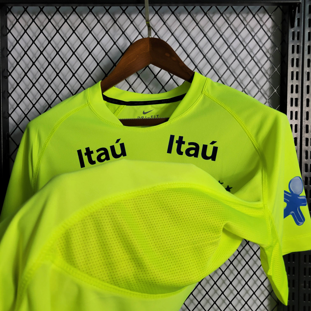 Brazil Training Suit Fluorescent Green All Sponsor Sizes S-XXL