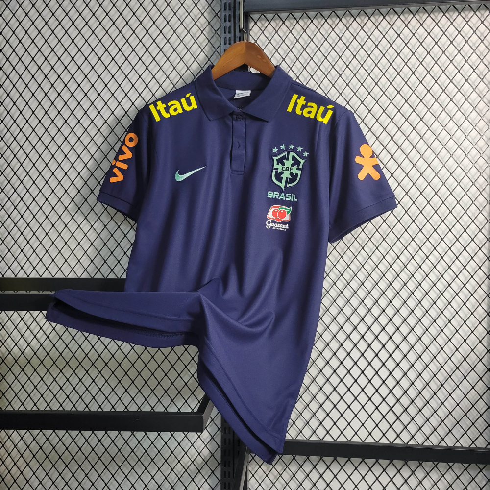 22/23 Brazil POLO Royal Blue Size S-XXL