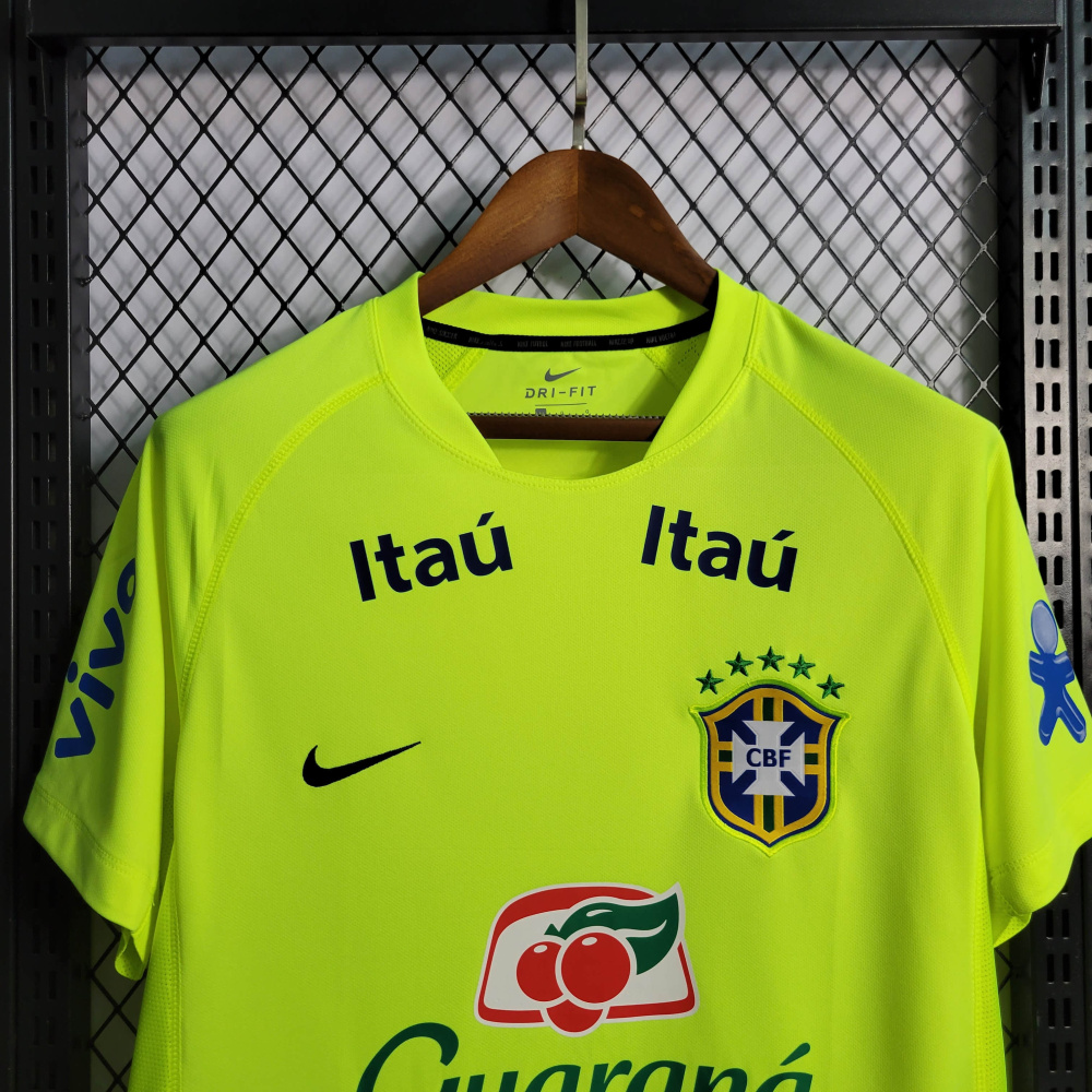 Brazil Training Suit Fluorescent Green All Sponsor Sizes S-XXL