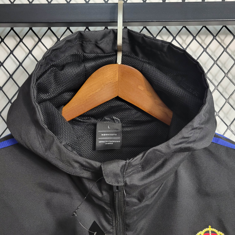 Windbreaker Real Madrid Black Size S-XXL