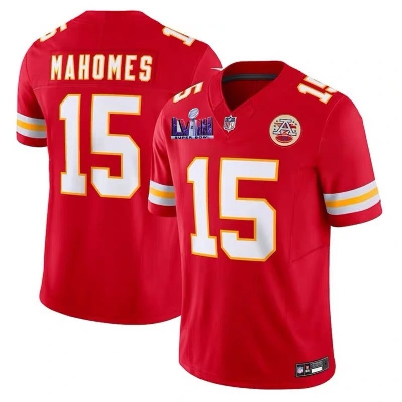 24th Super Bowl NFL Kansas City Chiefs Chiefs Football Uniform No. 15 Mahomes Jersey Sportswear