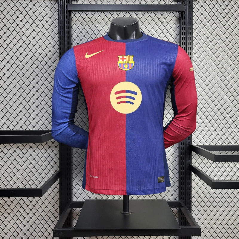 Barcelona home player long sleeve 24/25 Football Team Shirt jersey