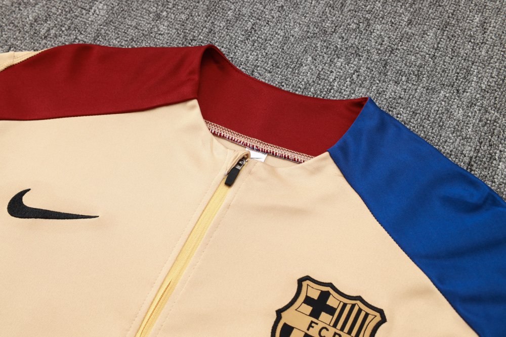 Barcelona 24/25 Half-Zip Training Top and Pants Set yellowish yellow