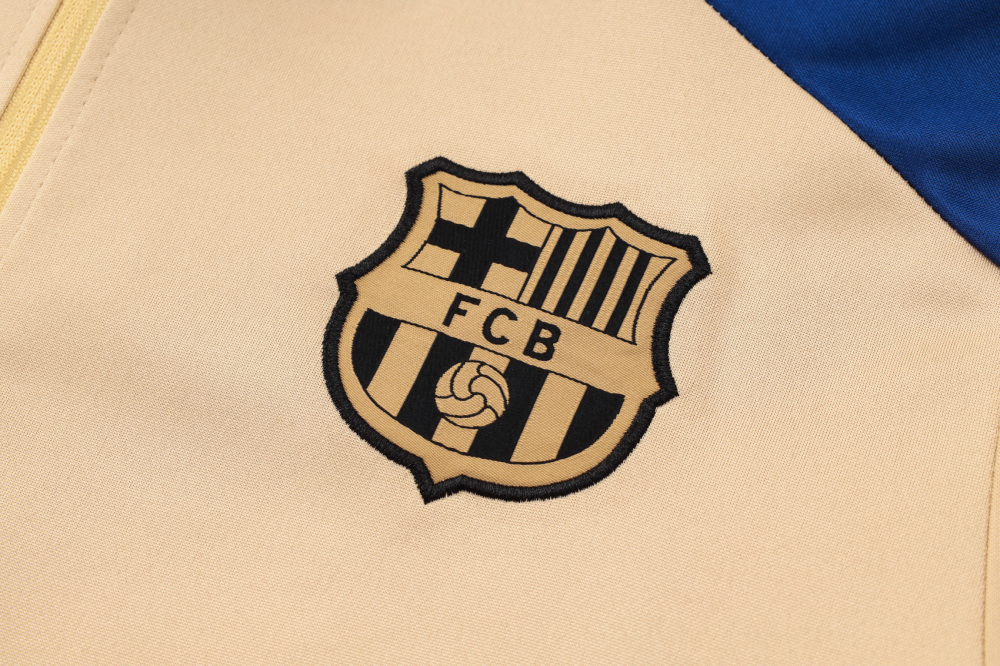 Barcelona 24/25 Half-Zip Training Top and Pants Set yellowish yellow