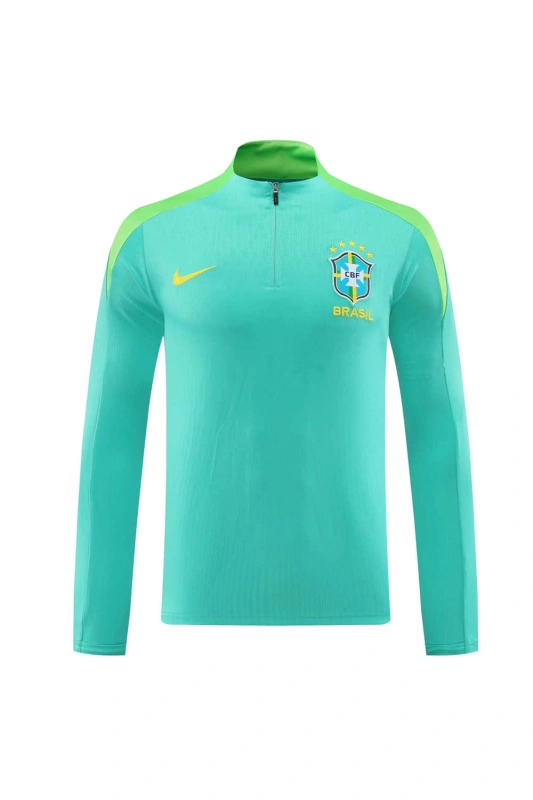 Brazil Long-sleeved half-pull training kit 24/25 Football team shirt jersey Sports shirt