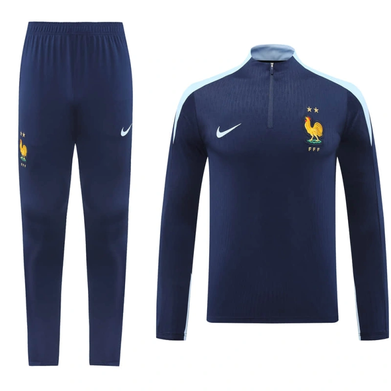 France Long-sleeved half-pull training kit 24/25 Footbal team shirt jersey Sports shirt