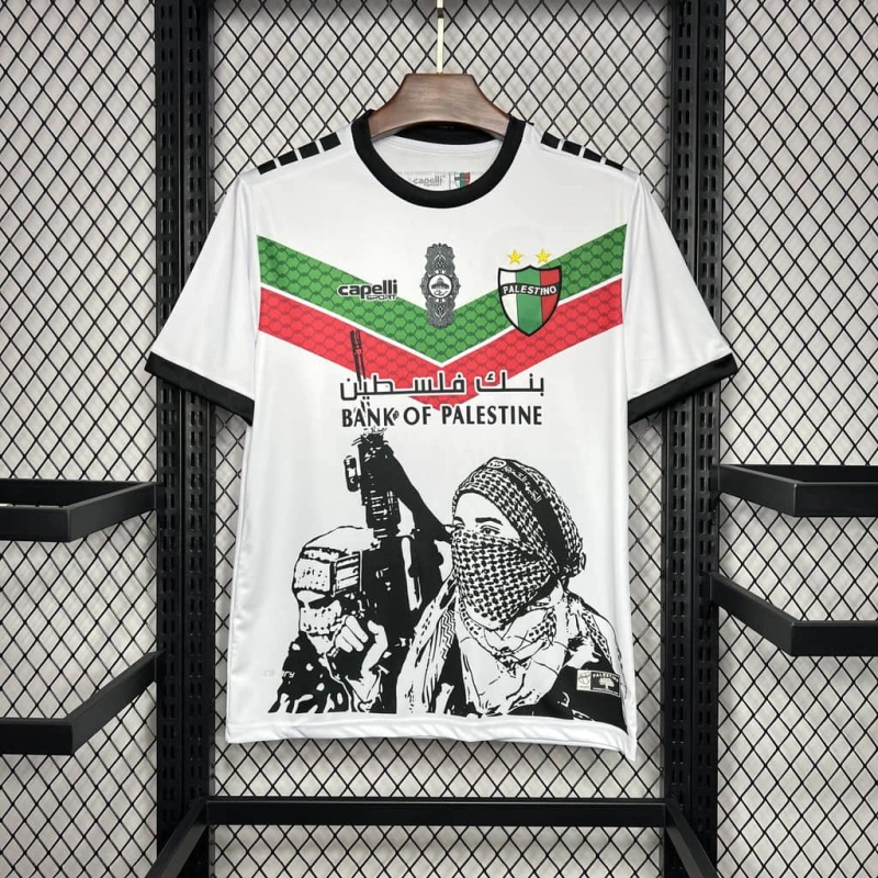 CD Palestino white Graffiti 24/25 Football team shirt Jersey