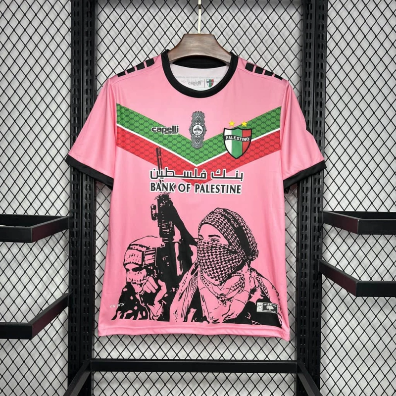 CD Palestino White Graffiti 24/25 Football team shirt Jersey