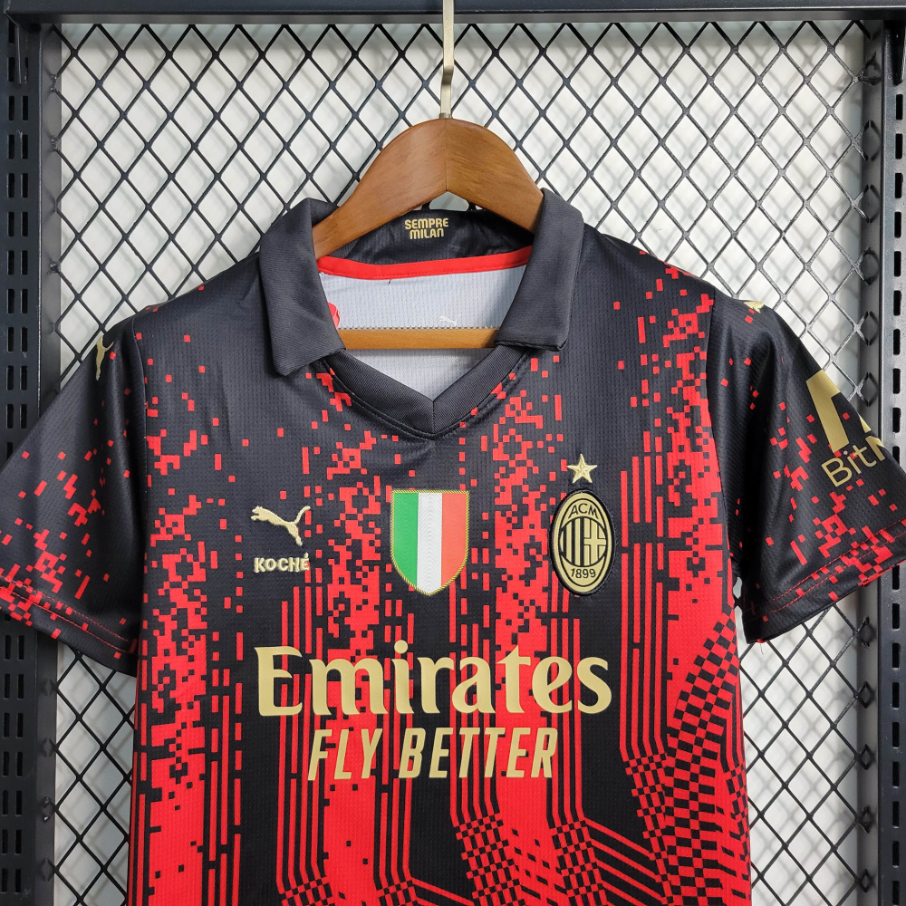23/24 kids AC Milan 3rd away game size 16-28