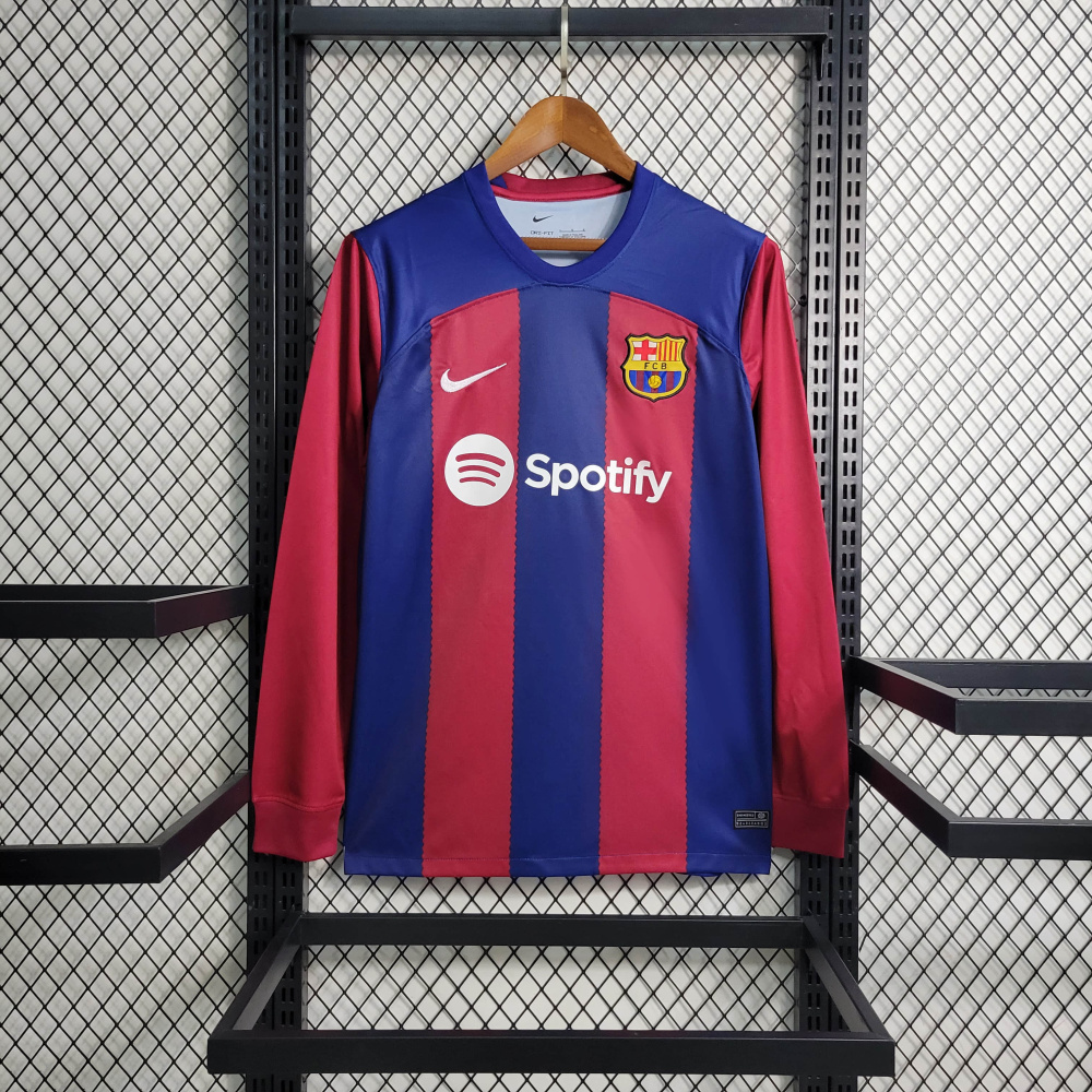 23/24 Barcelona Home Long Sleeve Size S-XXL
