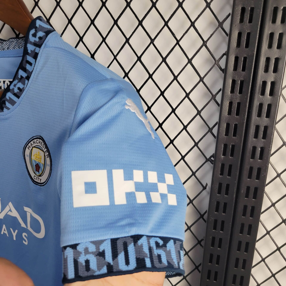 Manchester City home 24/25 kids football team shirt