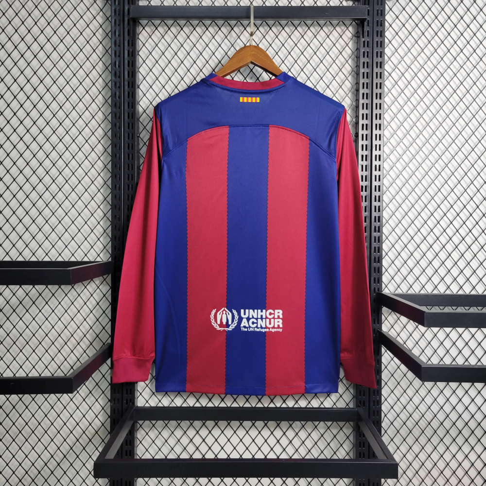 23/24 Barcelona Home Long Sleeve Size S-XXL