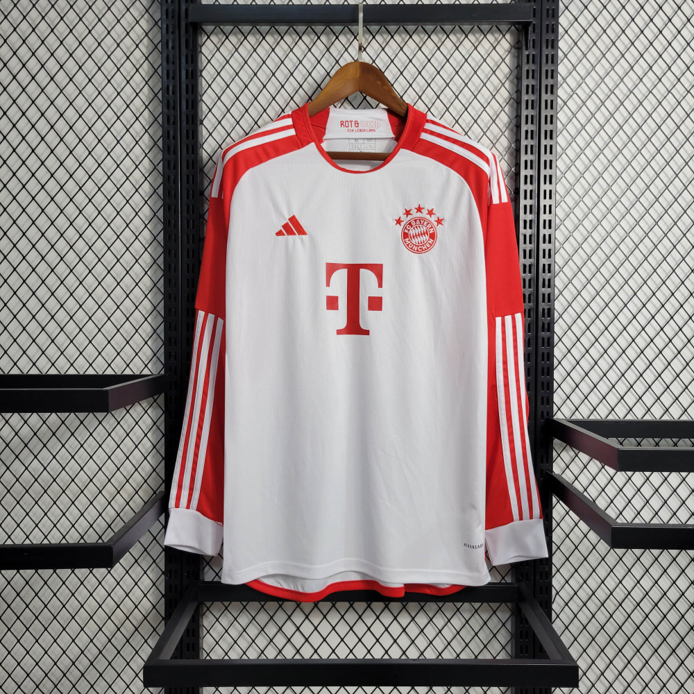 23/24 Bayern Munchen Home Long Sleeve Size S-XXL