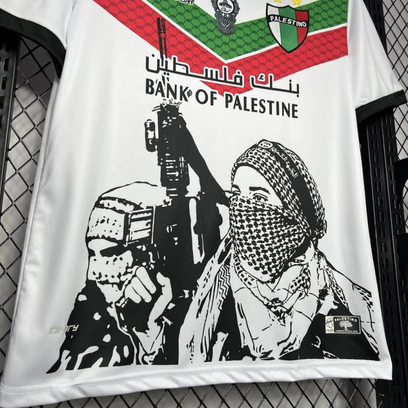 CD Palestino white Graffiti 24/25 Football team shirt Jersey