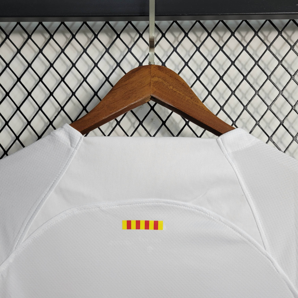 23/24 Barcelona White Away Long Sleeve Size S-XXL