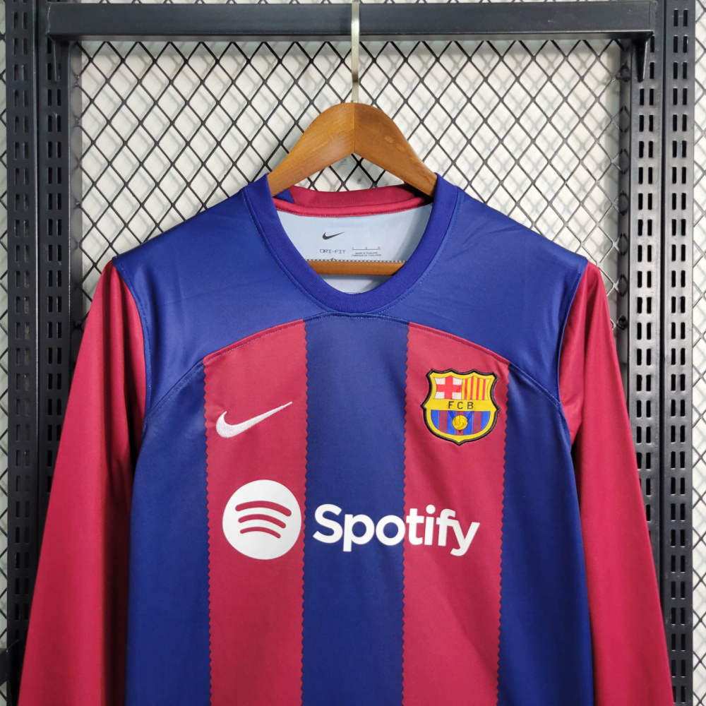 23/24 Barcelona Home Long Sleeve Size S-XXL
