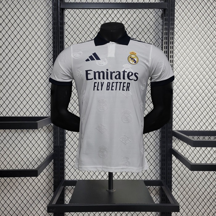 Real Madrid 24-25 White LOGO Special Edition Jersey - Player Version