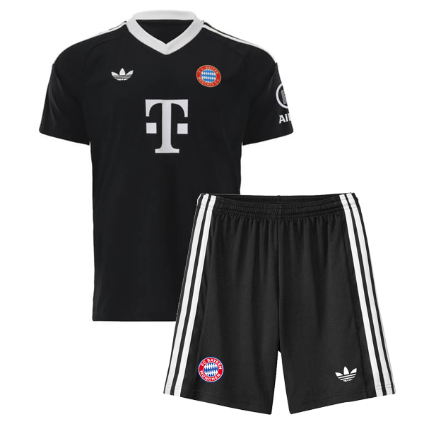 Bayern Munich 24-25 Third Black Goalkeeper Kids Kit