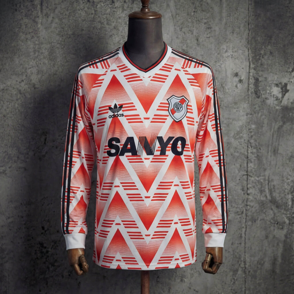 Retro River Plate Away Long Sleeve Jersey 92/93 S-XXL