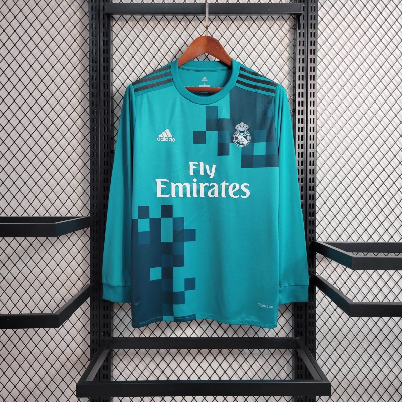 Retro Long Sleeve 17/18 Real Madrid Second Guest Size S-XXL