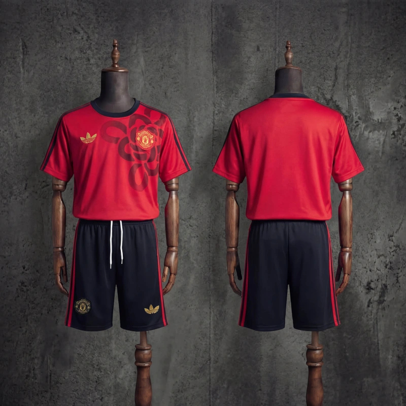 Kids Kit Manchester United Cultural 2025/2026 Story - Red Jersey SIZE 16-28