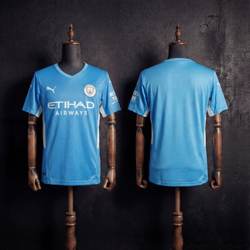 Retro Manchester City Home 2021/22 Season Football Jersey Sports Shirt