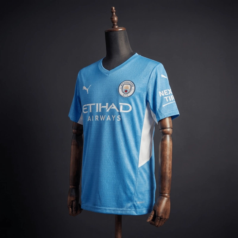 Retro Manchester City Home 2021/22 Season Football Jersey Sports Shirt