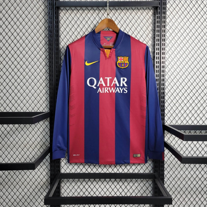 Retro14/15 Barcelona Home Long Sleeve Size S-XXL