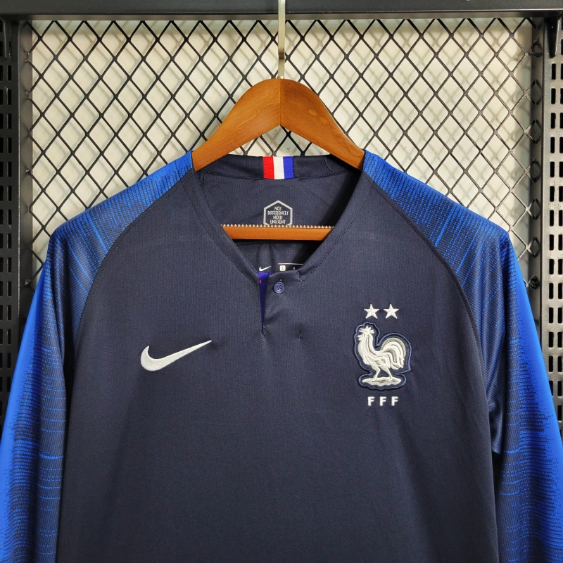 Retro 2018 World Cup France Home Long Sleeve Size S-XXL