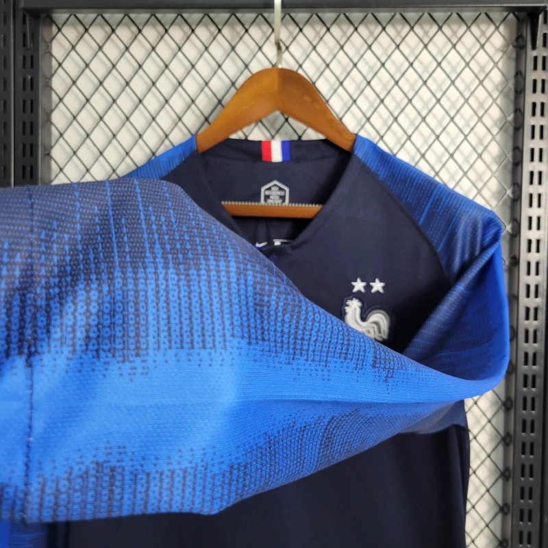 Retro 2018 World Cup France Home Long Sleeve Size S-XXL