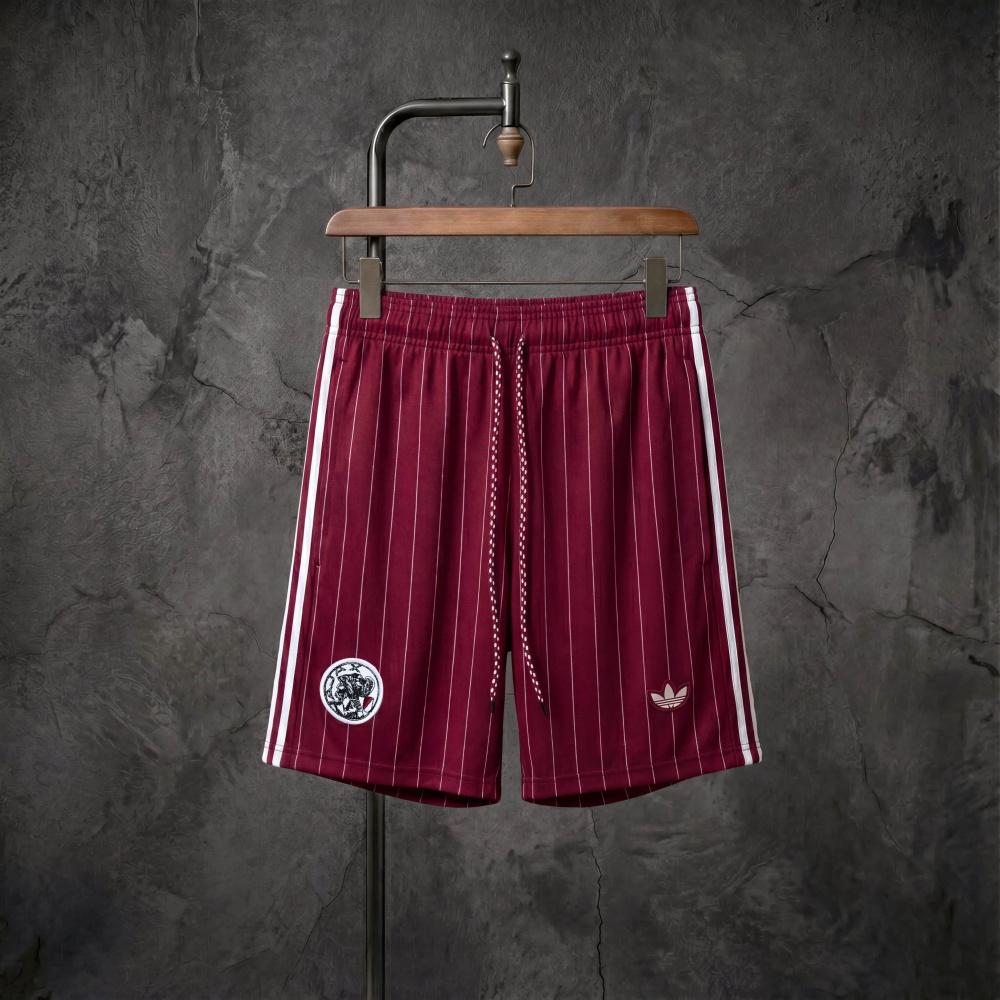 Ajax x adidas Originals red striped shorts, sizes S-XXL