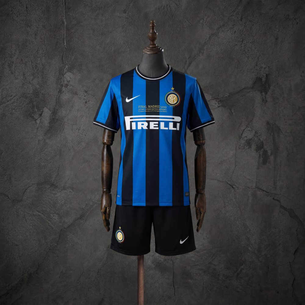 Retro Kids Kit Inter Milan 09-10 Home (UEFA Champions League) Jersey SIZE 16-28