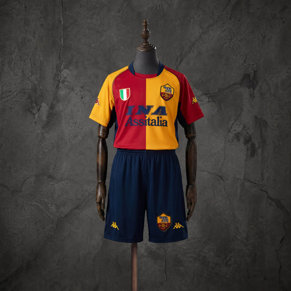 Retro Kids Kit Roma 00-01 Champion Edition Jersey SIZE 16-28