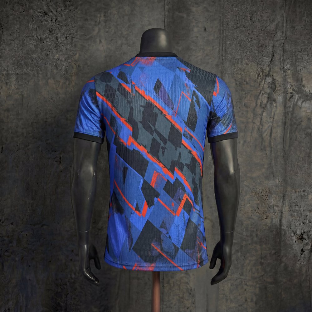 Player Croatia Blue, Black and Red Stripe Theme 2026 Jersey Size S-XXL