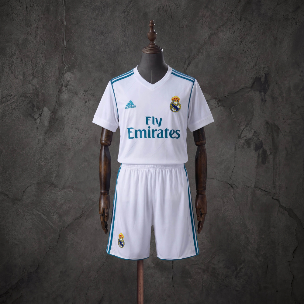 Retro Kids Kit Real Madrid 17-18 Home Jersey Size 16-28