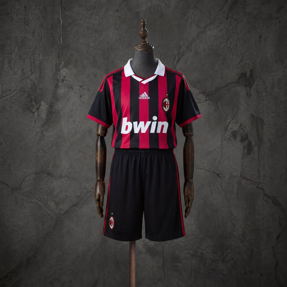 Retro Kids Kit AC Milan 09-10 Home Jersey Size 16-28