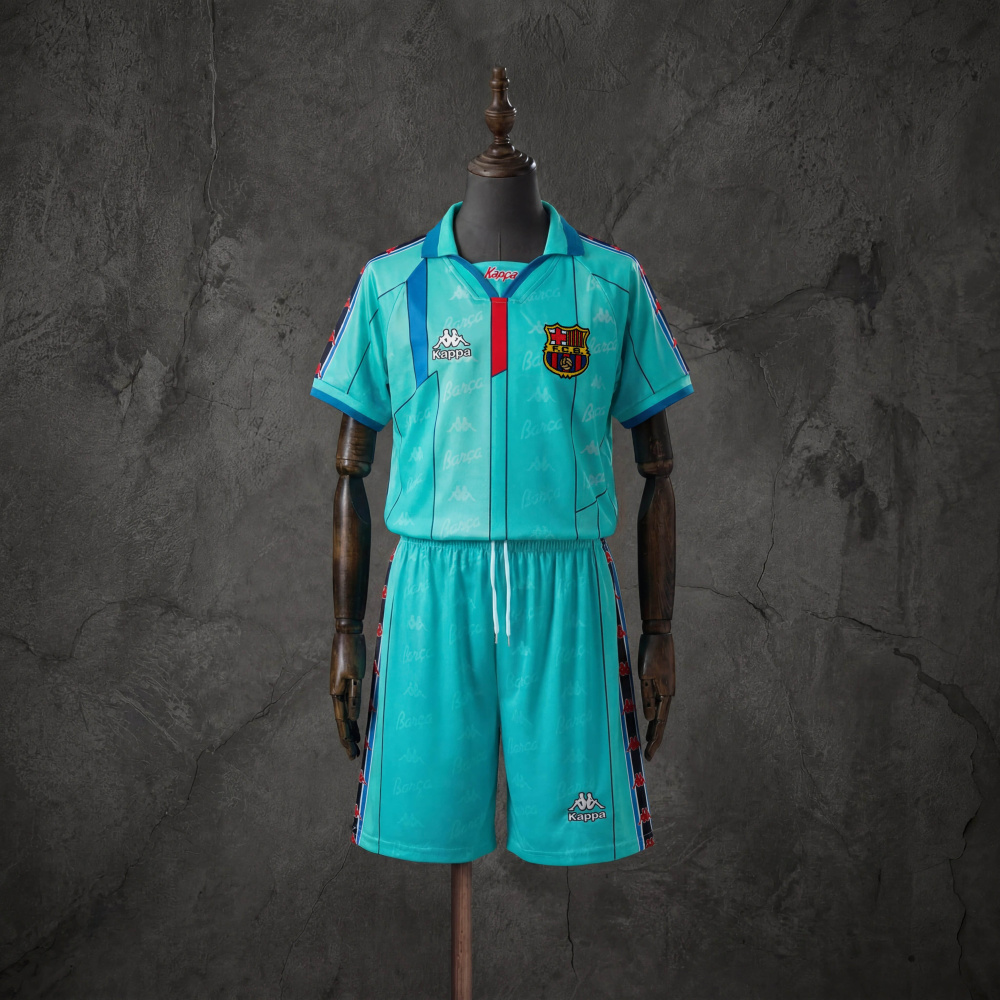 Retro Kids Kit Barcelona 96-97 Away Jersey Size 16-28
