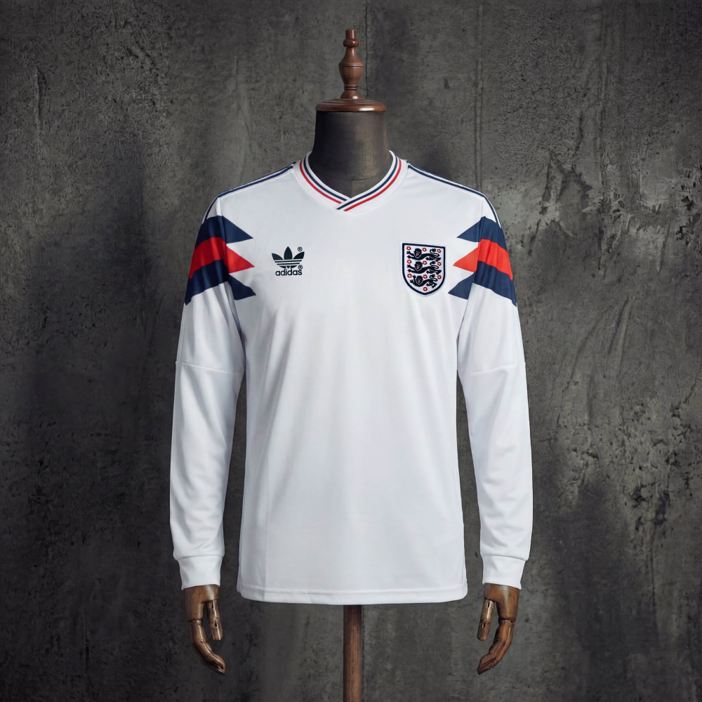 Retro England Home 1990 Long Sleeve Jersey S-XXL