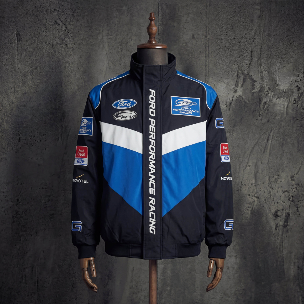 Ford Performance Racing Vintage Bomber Jacket Embroidered F1 V8 Supercars