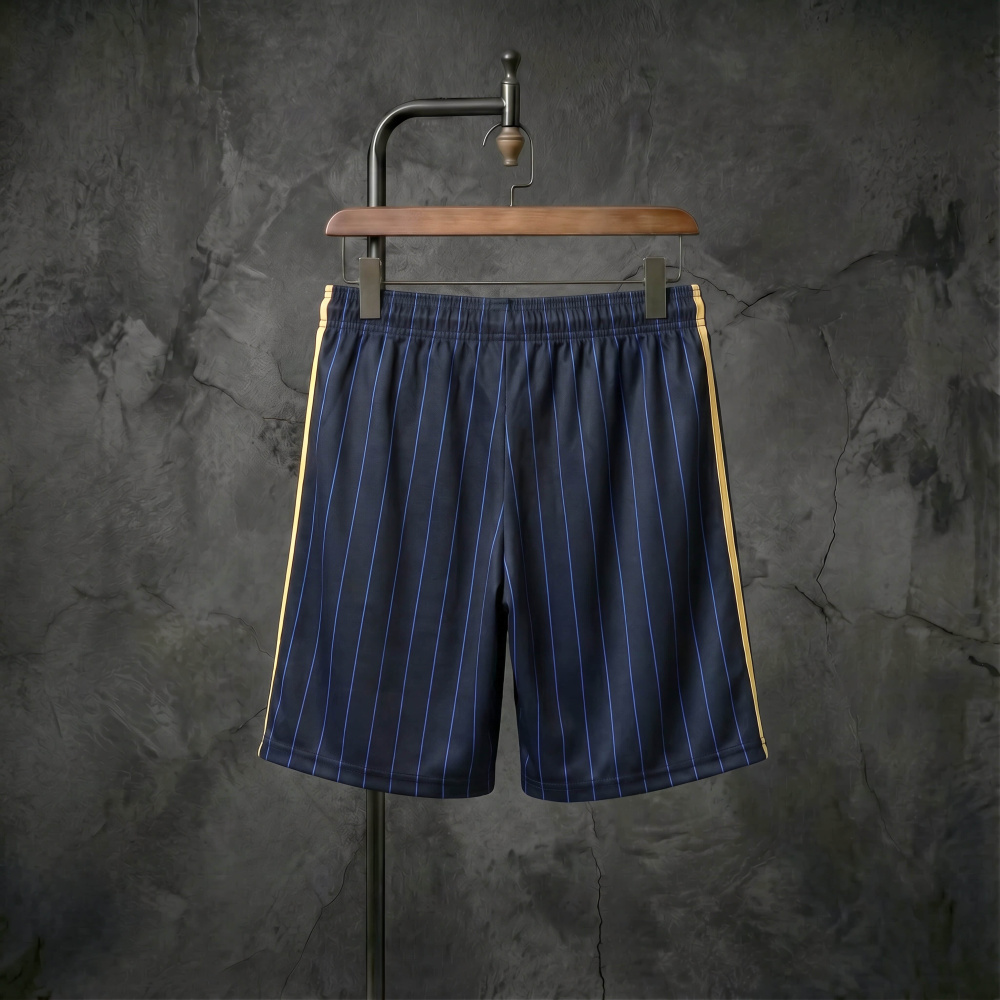 Manchester United x adidas Originals black striped shorts, sizes S-XXL