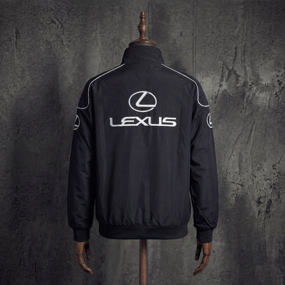 Lexus Vintage Racing Jacket Black Embroidered Motorsport Bomber