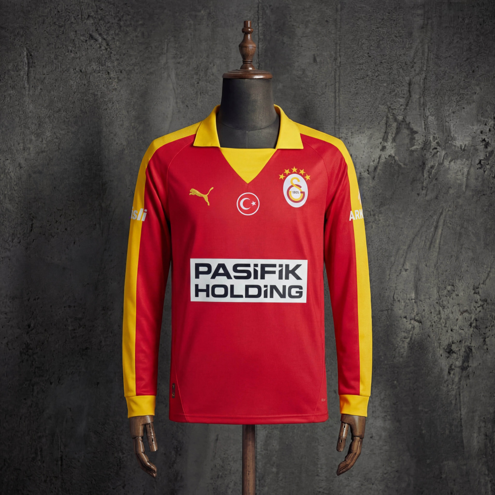 Retro Galatasaray Edition 2025/2026 Yellow Long-Sleeve Jersey