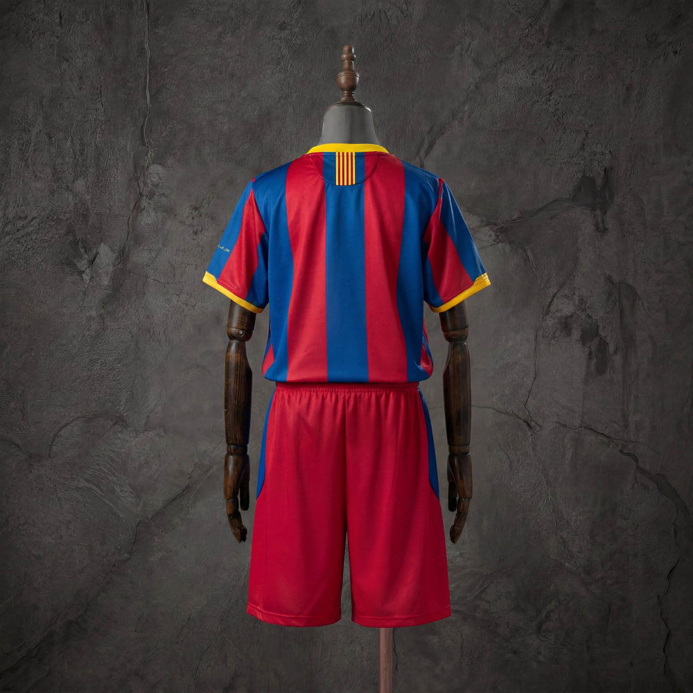 Retro Kids Kit Barcelona 10-11 Home Jersey Size 16-28