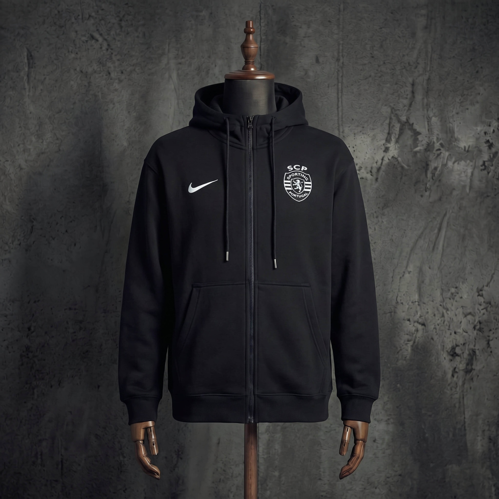 Sporting CP Black Hoodie Sizes S-4XL