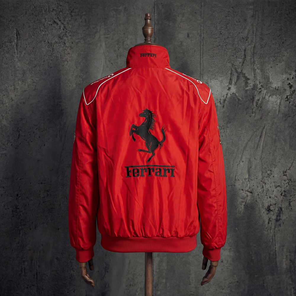 Ferrari Scuderia Vodafone Shell Red Vintage F1 Racing Jacket