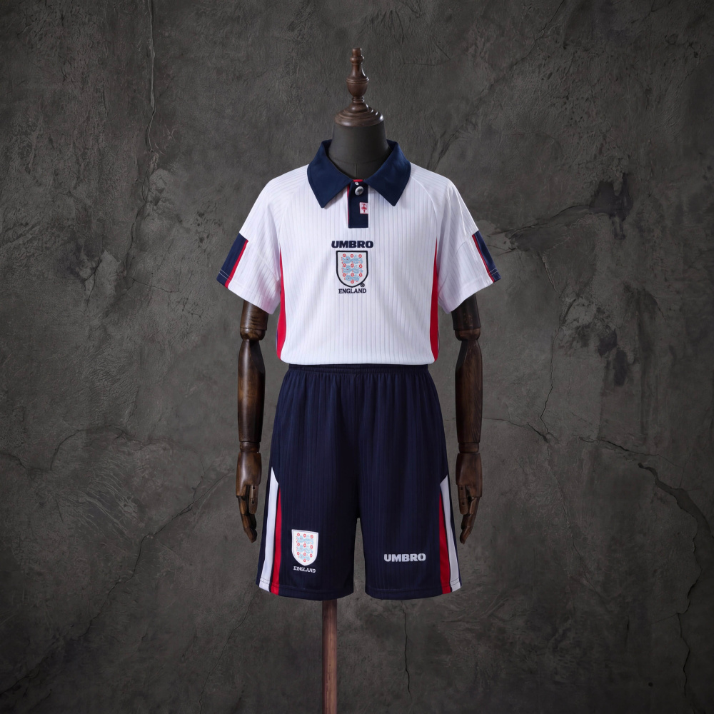 Retro Kids Kit England 1998 Home Jersey SIZE 16-28