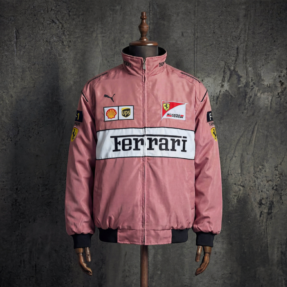 Ferrari Scuderia Puma Shell UPS Pink Vintage F1 Racing Jacket